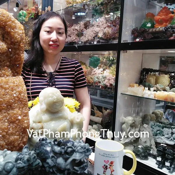 Chị Quỳnh Mai-khách hàng mua hồ ly thạch anh vàng citrin dáng đẹp S6342