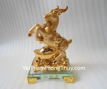 Dê vàng đỉnh vàng, thủy tinh - dê phát tài H068G