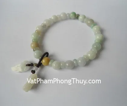 Chuỗi ngọc Phỉ thúy treo 1 tỳ hưu + lá S5034