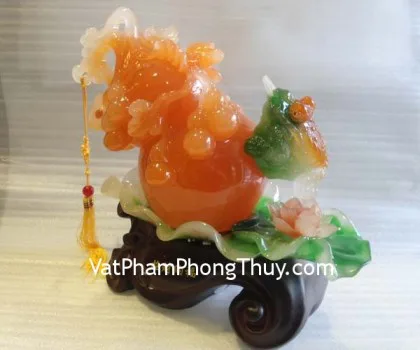 Hồ lô đỏ, đế gỗ- Chiêu tài nạp phước E225