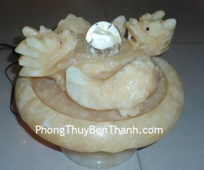 Rồng vàng sa kim may mắn đế thủy tinh - trường thụy long K155M