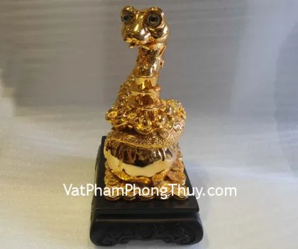 Rắn vàng châu đỏ trên tiền thủy tinh - năng khúc năng vượng H436G