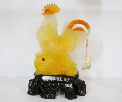 Gà ngọc đổ trên bụi mẫu đơn trắng - Bình án cát tường FG058A