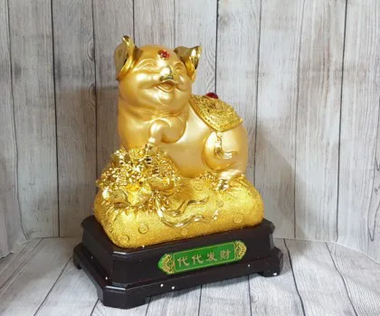Vua heo vàng trên túi tiền vàng khủng đế gỗ - Đời Đời Phát Tài FLN026