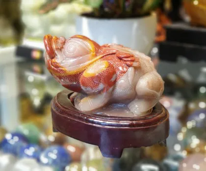 Thiềm thừ đá hồng tự nhiên C-DH