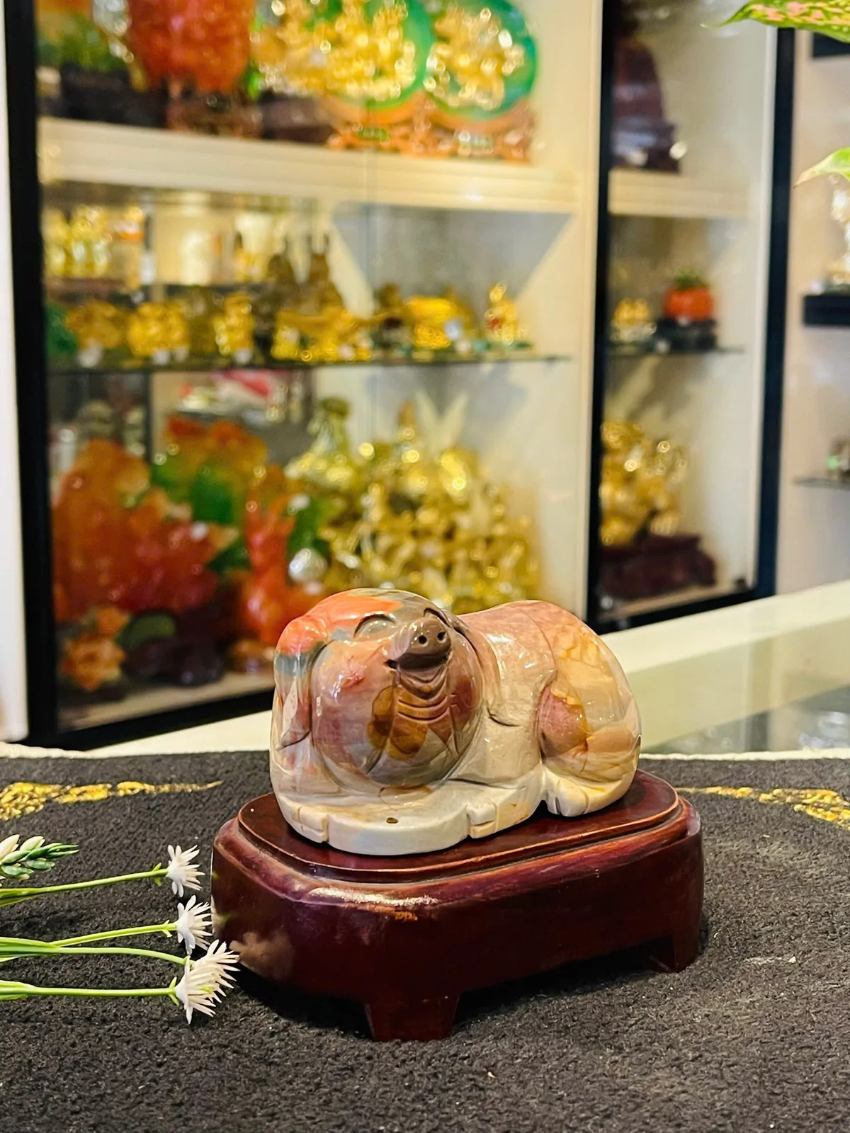 Heo tam thể có đế gỗ (363 gram) HTT01-S5-7623