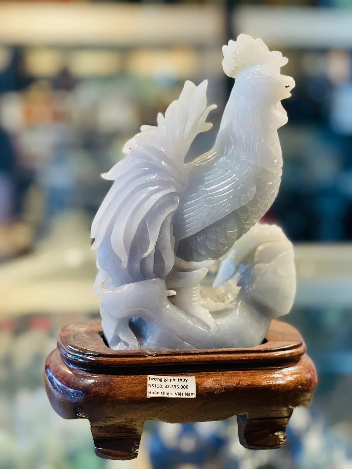 Tượng gà may mắn ngọc phỉ thúy NS118