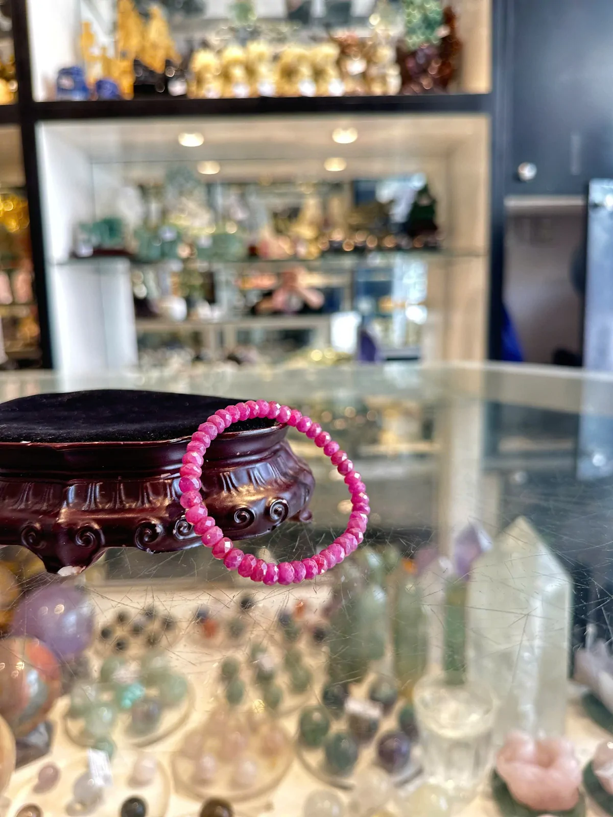Vòng tay Ruby (hồng bảo hạt mài vát) - 46 hạt S6162-S5-12470