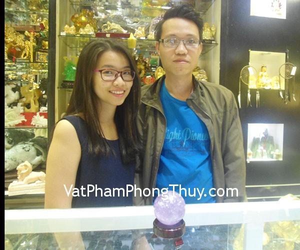 Anh Thông - khách hàng mua quả cầu thạch anh tím QC203-3286 và mặt phật bản mệnh S5069-6