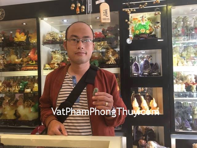 Anh Nhơn - khách hàng mua mặt Phật quan âm phỉ thúy S6322, dây rút may mắn S162