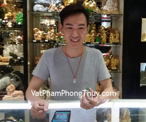 Anh Thiện - khách hàng mua mặt hồ ly thach anh hồng dáng đẹp S6341 và tỳ hưu đông linh vẩy rồng S932
