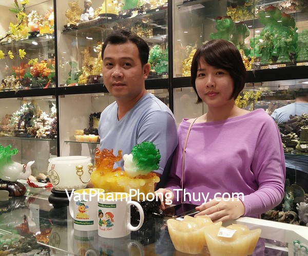 Anh Bảo - khách hàng mua chậu bạch ngọc hoàng gia C175A, tượng tỳ hưu kéo cải C046A và trang sức phong thủy S982, S6500
